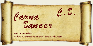Čarna Dancer vizit kartica